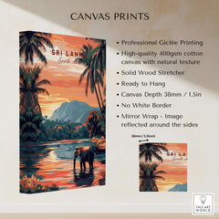 Sri Lanka Elephant Art - South Asia Travel Print, Wildlife Wall Decor featuring vibrant nature scene and high-quality giclée printing.