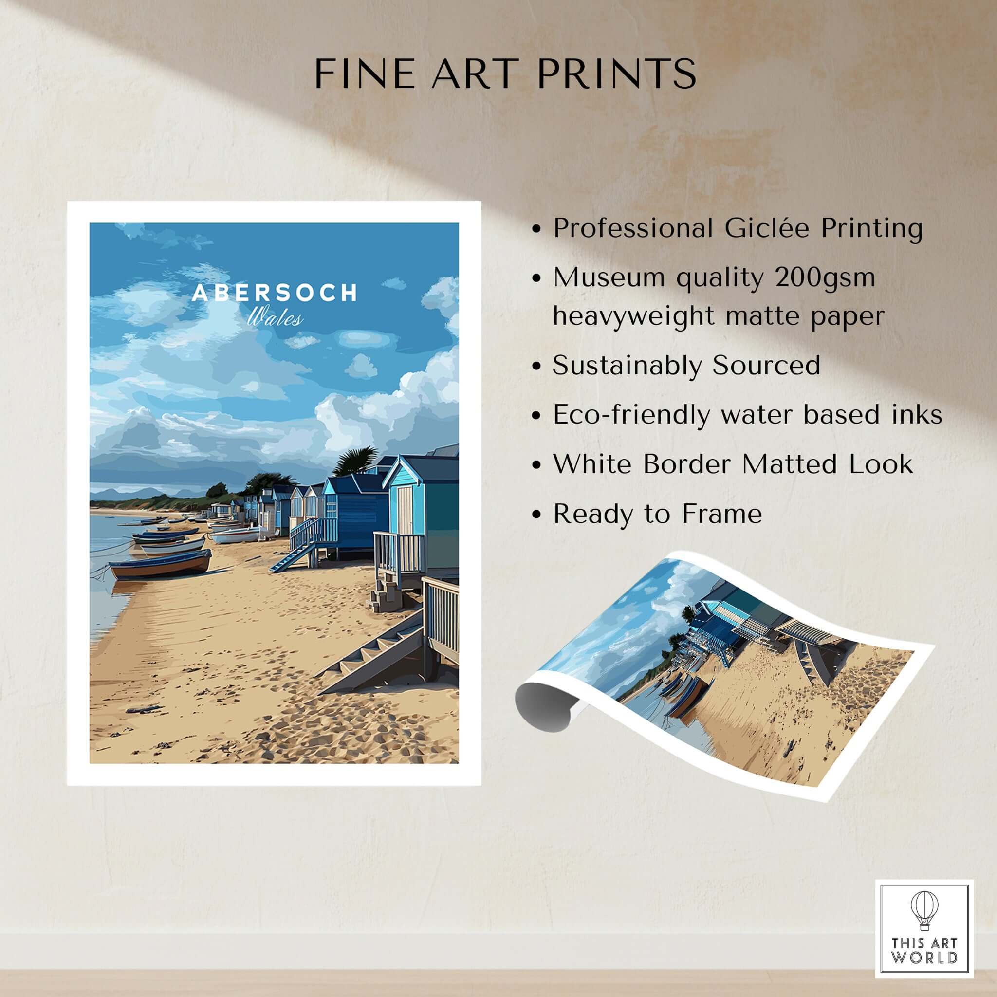 Abersoch Welsh Seaside Village Scene Print | Llyn Peninsula Home Art