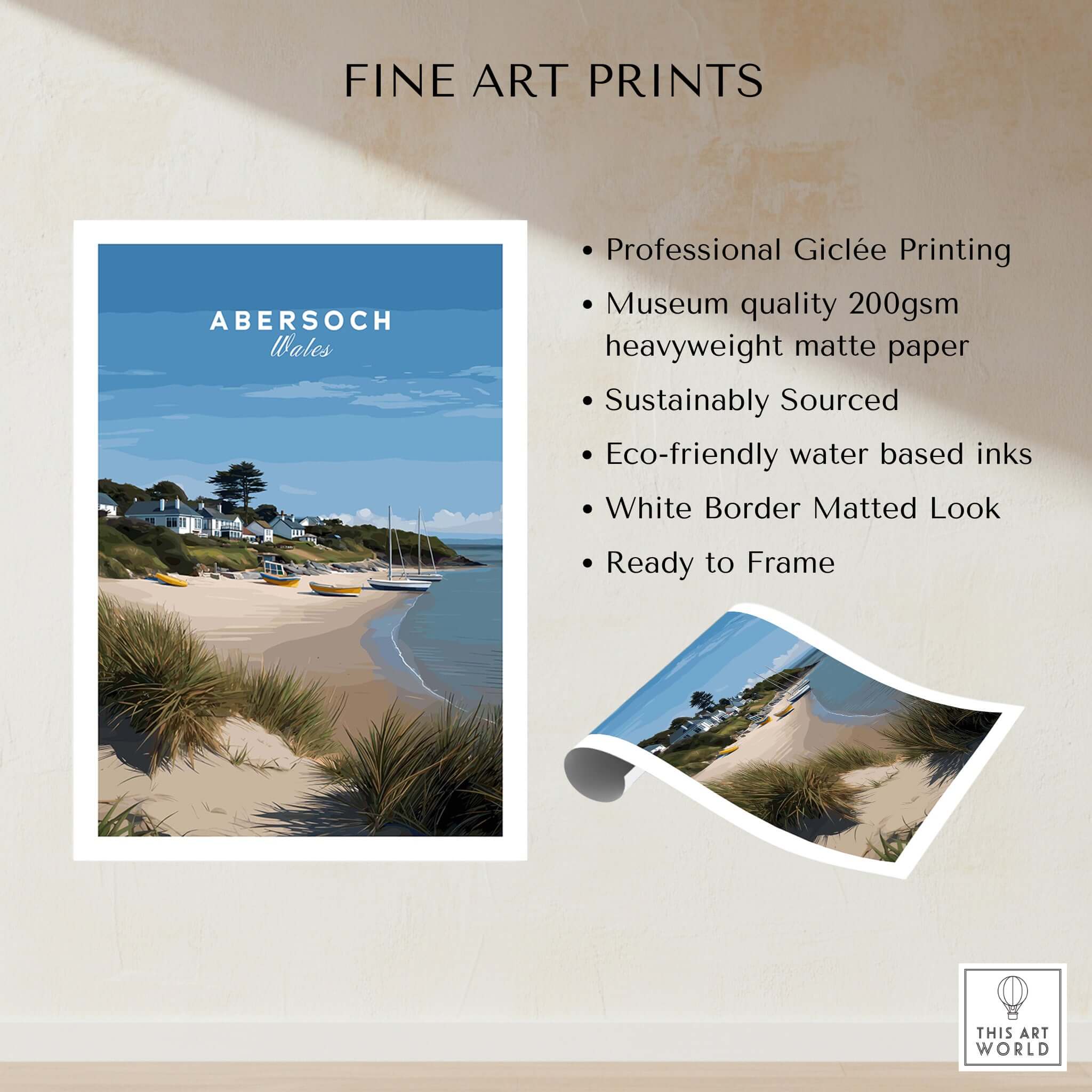 Abersoch Llyn Peninsula Boating Scene Canvas Print | Welsh Seaside Home Decor features professional Giclée printing and sustainable materials.