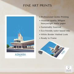 Asmara Eritrea Print – Fiat Tagliero Poster showcasing fine art quality and sustainable features.