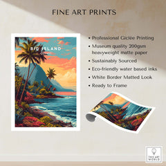 Big Island Hawaii Kona Coast Canvas Art Print | Vibrant Hawaiian Wall Art showcasing vibrant landscapes and palm trees.