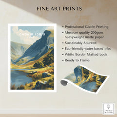 Unframed fine art print of Cadair Idris mountain landscape with quality and eco-friendly details