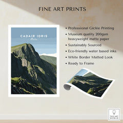 CADAIR IDRIS Wales fine art print, mountain landscape wall art, unframed matte poster