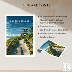 Captiva Island Poster – Florida Beach Print showcasing a serene beach pathway and vibrant landscape design.