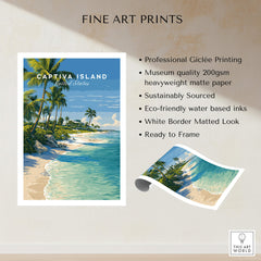 Captiva Island Travel Poster – White Sand Beach and Turquoise Water Art featuring vibrant coastal scenery and palm trees.