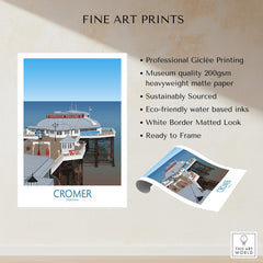 Cromer Norfolk Wall Art – Historic Seaside Pier Art Print featuring Giclée quality and vibrant architectural detail.