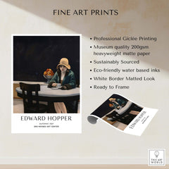 Edward Hopper Automat 1927 Des Moines Art Center Poster Print showcasing giclée printing and eco-friendly materials.
