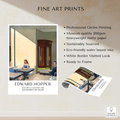 Edward Hopper Sunlight in a Cafeteria 1958 Yale Art Gallery Print featuring professional Giclée printing on matte paper.