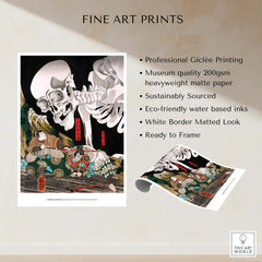 Exhibition Art Print Utagawa Kuniyoshi Skeleton Spectre Japanese Ukiyo-e Poster Wall Art, Giclée print on museum-quality paper.