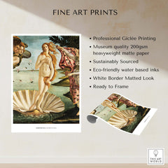 The Birth of Venus Art Print Sandro Botticelli Mythology Poster features high-quality printing and eco-friendly materials.