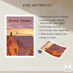 Grand Canyon National Park fine art print, sunset landscape, eco-friendly wall decor
