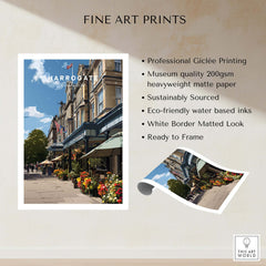 Harrogate Street View Print | Yorkshire Home Decor showcasing elegant architecture and vibrant streetscape in Harrogate.