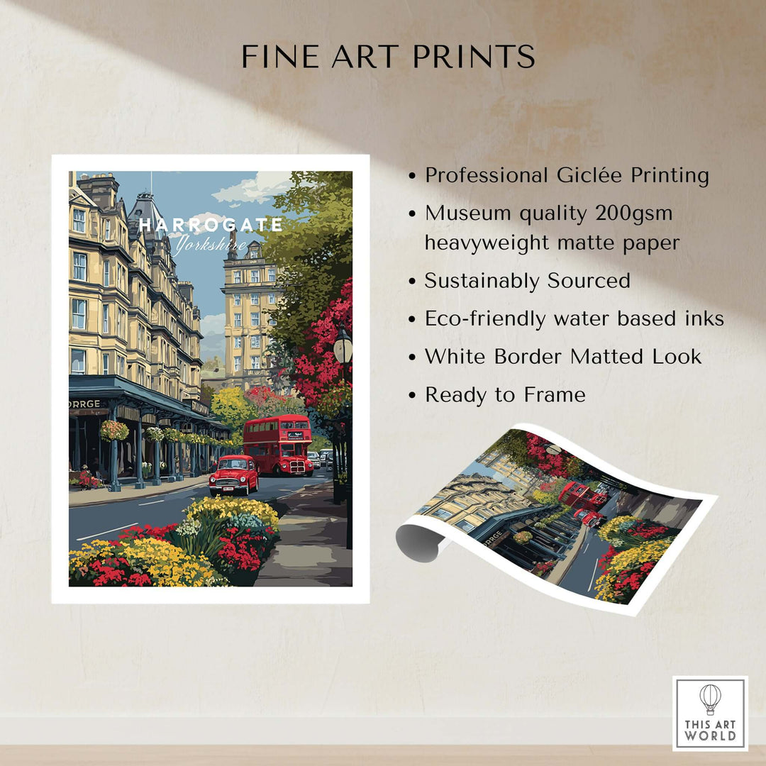 Harrogate Print | English City Wall Decor showcasing professional Giclée printing on heavyweight matte paper.