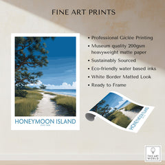 Honeymoon Island Florida Poster | Gulf Coast Landscape Canvas Print showcasing the serene shoreline and natural beauty.