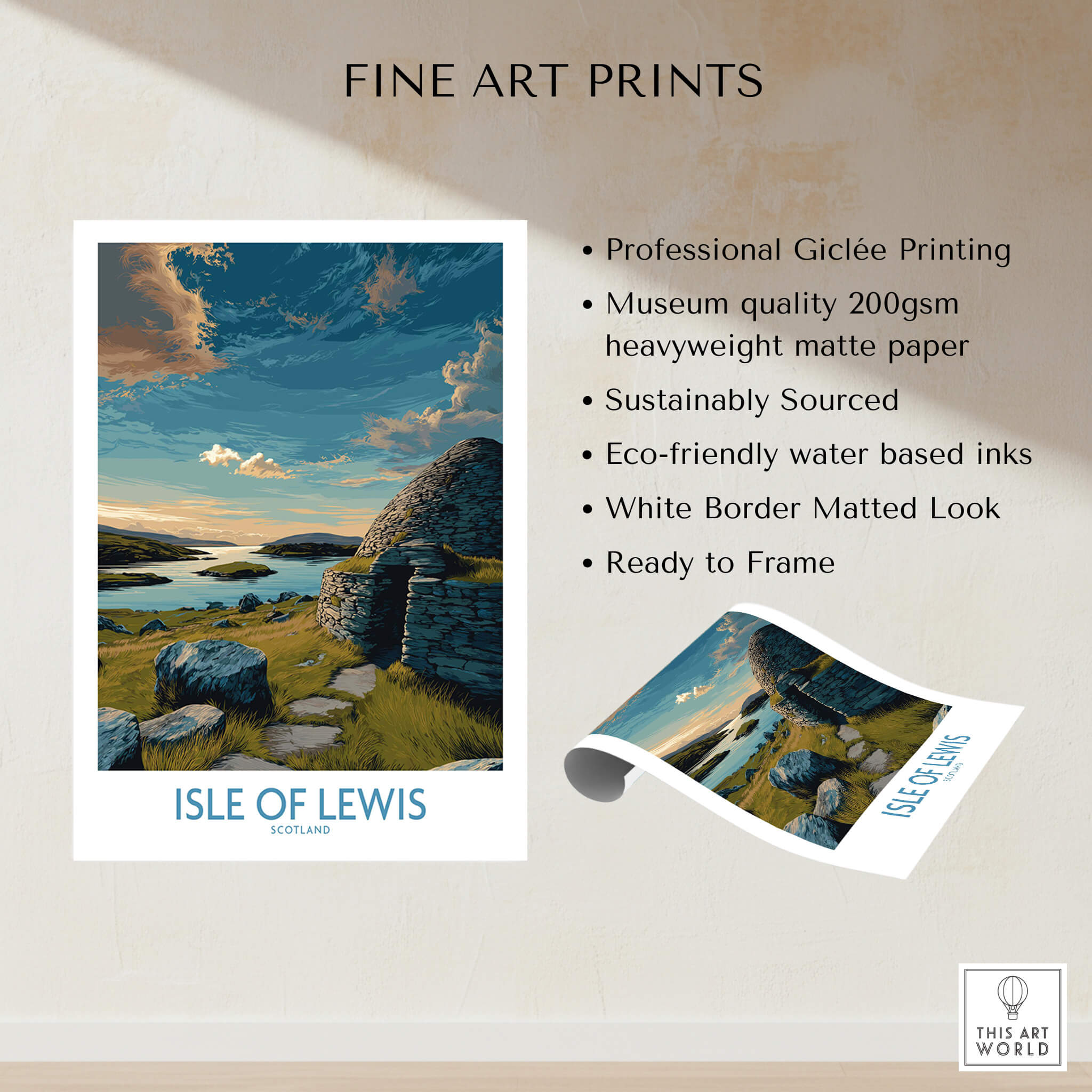 Isle of Lewis Scotland Canvas Print | Outer Hebrides Landscape Poster showcasing professional Giclée printing and museum quality.