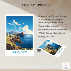 Isle of Skye Poster Modern featuring vibrant colors and a breathtaking landscape, perfect for home decor.