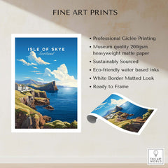 Isle of Skye Poster featuring stunning landscapes and eco-friendly printing details.