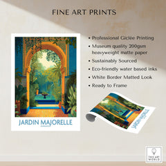 Jardim Majorelle Marrakesh Canvas Print | Tropical Oasis Landscape Poster showcasing fine art prints features.