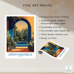 Jardim Majorelle Marrakesh Canvas Print | Exotic Plant & Architecture Posters showcasing fine art details and professional quality.
