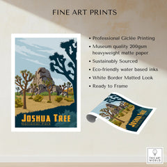 Joshua Tree National Park fine art print with desert landscape and rocky scenery.