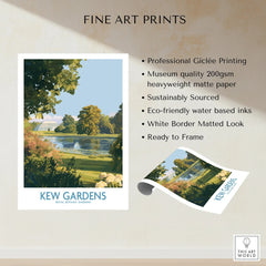 Kew Gardens fine art print with botanical landscape, unframed, eco-friendly wall decor