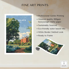 Kew Palace London fine art print on heavyweight matte paper with landscape and trees.