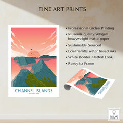 Channel Islands National Park fine art print with sunset, ocean, and coastal cliffs, unframed
