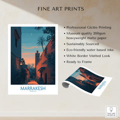 Marrakesh Morocco Canvas Print | Cityscape Poster showcasing professional Giclée printing and museum quality features.