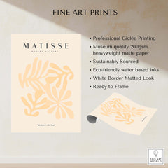 Matisse Art Prints - Pale Peach Abstract Shapes Wall Art featuring professional Giclée printing and water-based inks.