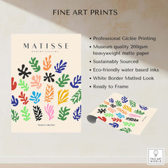 Matisse Art Prints - Colorful Abstract Shapes Scatter Print showcasing vibrant cut-out inspired designs and professional quality details.