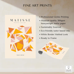 Matisse Art Prints - Warm Tone Geometric Triangles Poster featuring overlapping triangles in warm colors on a beige background.