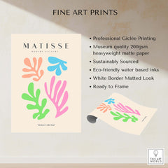 Matisse Art Prints - Colorful Abstract Cut Outs Wall Art showcasing professional Giclée printing on heavy matte paper.