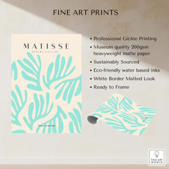 Matisse Art Prints - Mint Green Fan Pattern Poster Art showcasing professional printing and eco-friendly materials.