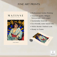 Matisse Art Prints -  Woman Robe Abstract Stained Glass Effect Poster with vibrant colors and details.