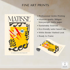 Matisse Nightmare of the White Elephant 1947 Abstract Art Print showcasing professional Giclée printing on matte paper.