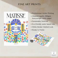 Matisse Apollon 1953 Decorative Cut Out Wall Art Print featuring vibrant colors and patterns inspired by Henri Matisse.