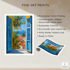 Matisse Open Window Art Print | French Riviera Sea View Poster showcasing vibrant colors and serene seaside view.