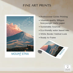 Mount Etna fine art print with vivid landscape, museum-quality matte paper, ready to frame