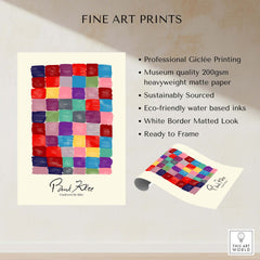 Paul Klee L univers De Klee Colorful Squares Abstract Grid Poster Art Print showcasing vibrant squares in rich hues.