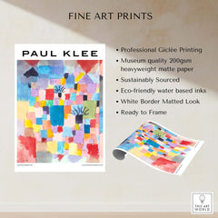 Paul Klee Southern Gardens Abstract Landscape Colorful Poster Art Print with vibrant colors on textured paper.