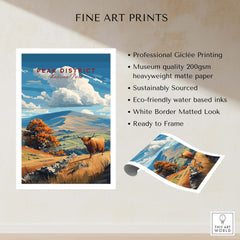 Peak District Mam Tor View Canvas Print | Autumn Landscape Wall Decor showcasing fine art print details and vibrant autumn colors.