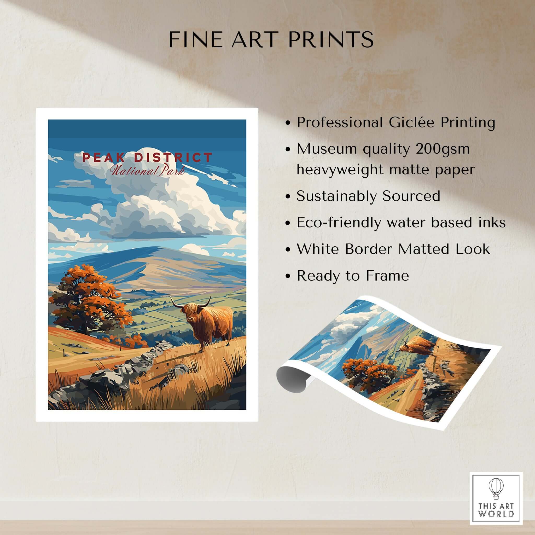 Peak District Mam Tor View Canvas Print | Autumn Landscape Wall Decor showcasing fine art print details and vibrant autumn colors.