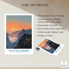 Pico do Arieiro Madeira fine art print featuring a scenic mountain sunrise landscape.
