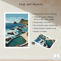Porto Moniz Madeira fine art print showing ocean view, rocky coast, and natural pools, unframed.