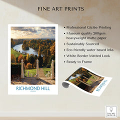 Richmond Hill London fine art print with autumn river landscape, unframed, museum quality.
