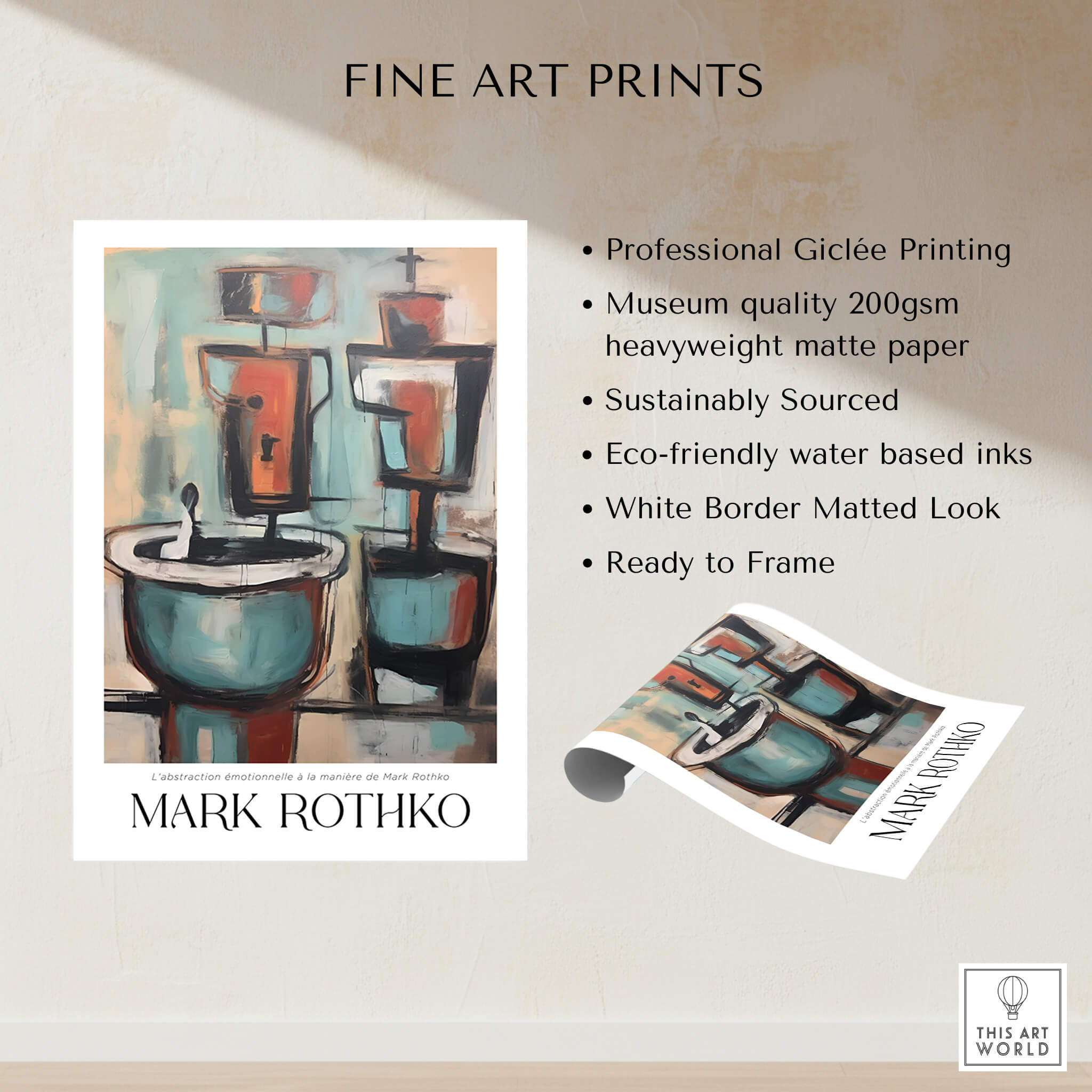Rothko Style Cubist Abstract Painting | Contemporary Wall Decor showcasing fine art prints with professional Giclée printing.