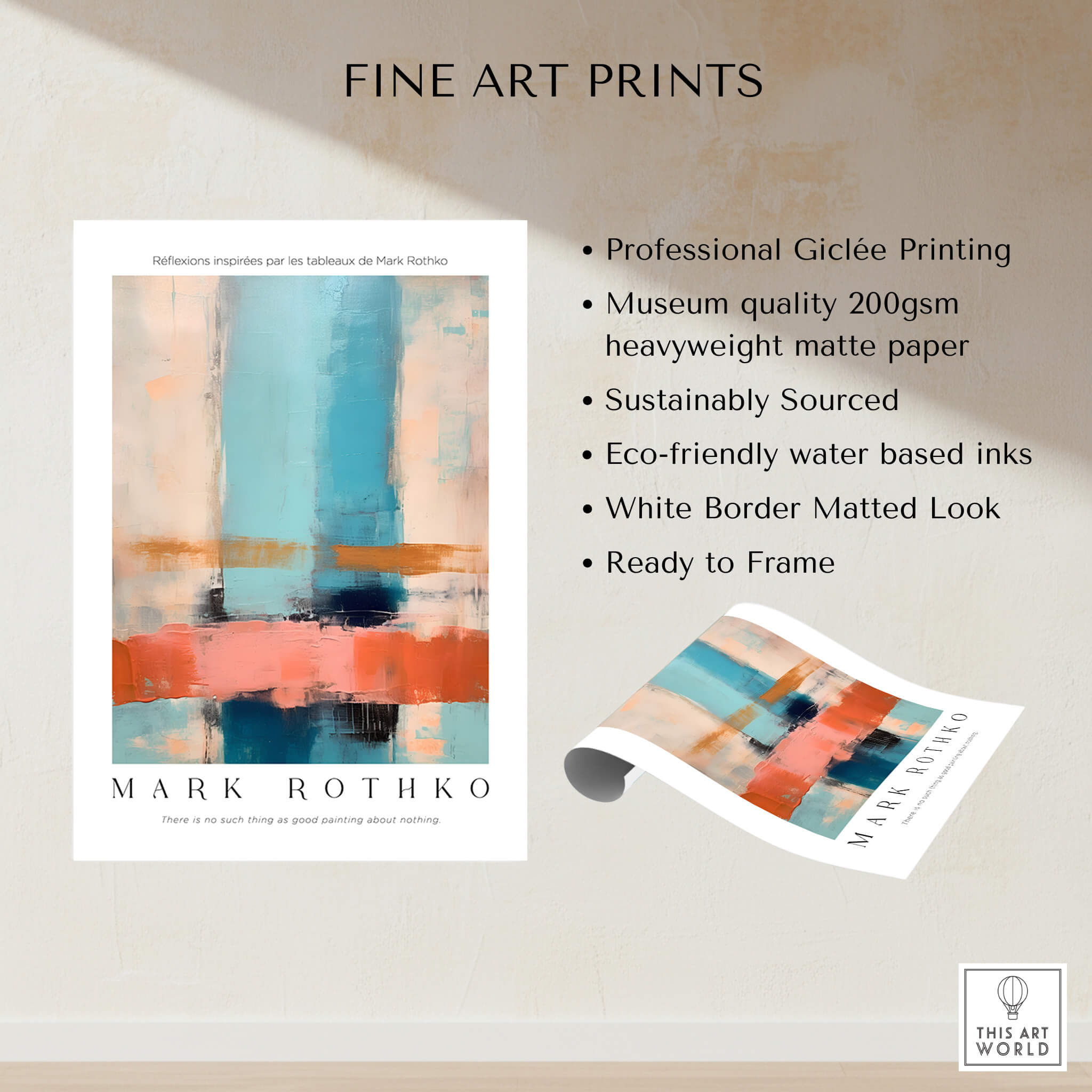 Rothko Inspired Abstract Pastel Color Art Print | Minimalist Vertical Blocks Poster on professional Giclée printing with soft colors.
