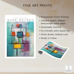 Rothko Style Floating Blocks Painting Print | Modern Abstract Canvas Wall Decor showcasing vibrant colors and geometric shapes.