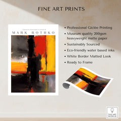 Mark Rothko Style Bold Black and Yellow Abstract Canvas Art Print showcasing professional quality and sustainable features.