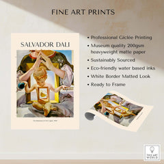 Salvador Dali Madonna Port Lligat 1949 Surrealist Religious Art Print Poster Gala displayed on heavyweight matte paper.